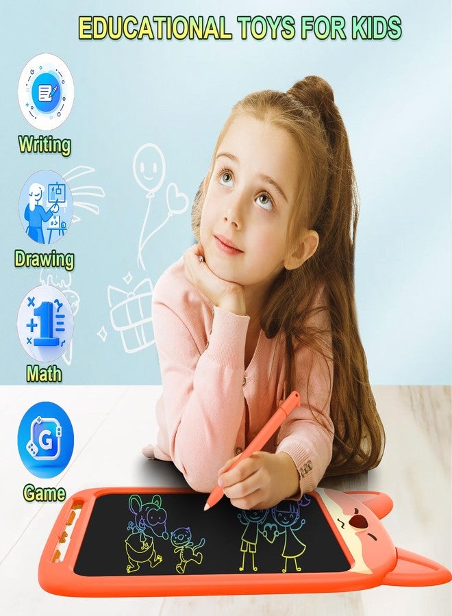 لوحة كتابة LCD من CHAFEGY مقاس 10 بوصات، لعبة لوحة رسم، لوحة رسم ثعلب لطيف للأطفال من سن 3 إلى 8 سنوات - هدية تعليمية لعيد الميلاد وأعياد الميلاد (ثعلب) - Image 2